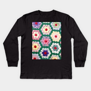 Quilt Graphic Kids Long Sleeve T-Shirt